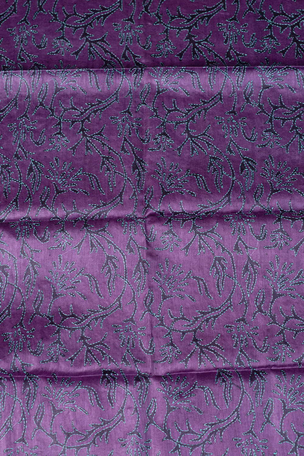 Violet Shaded Kantha Tussar Silk Blouse