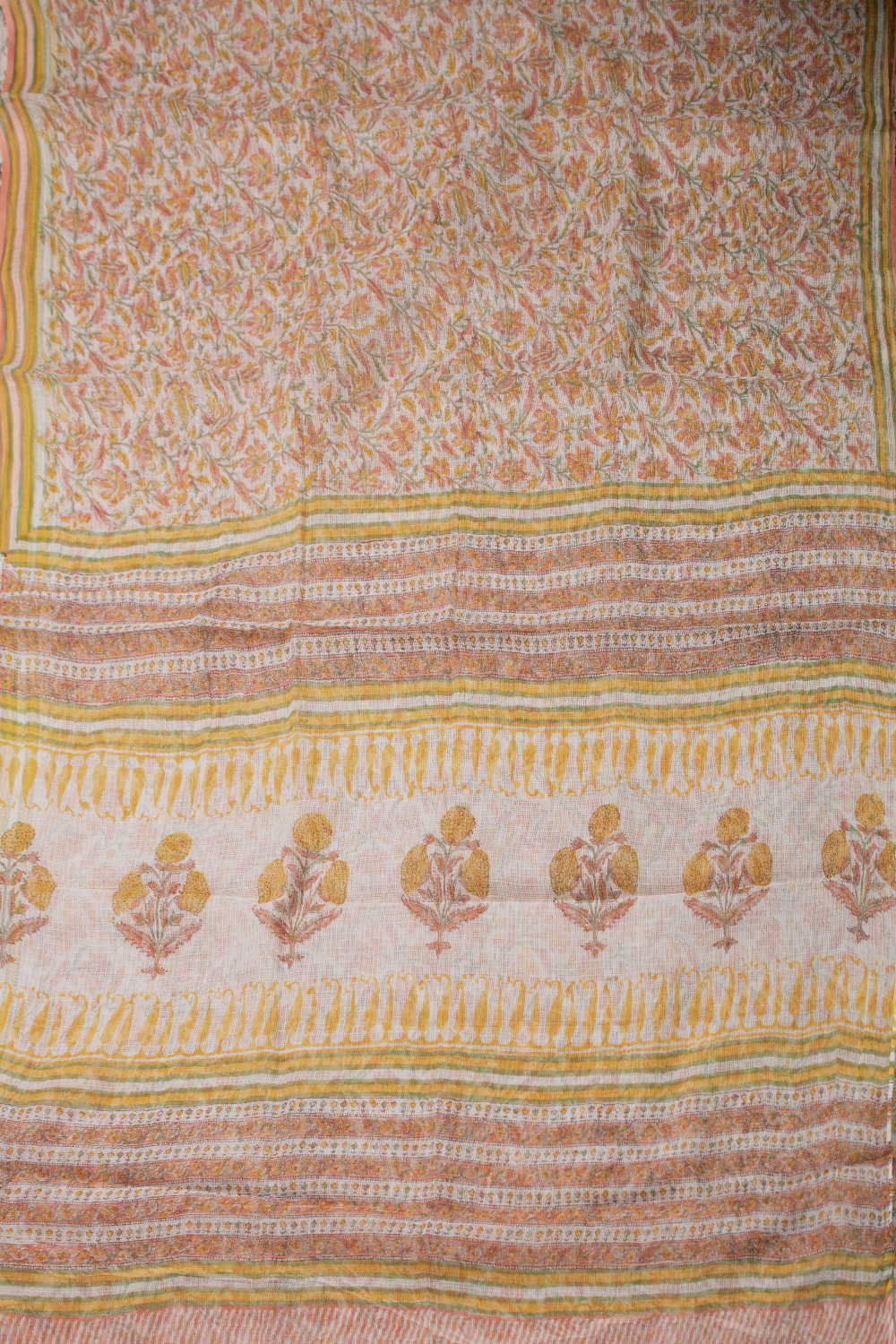 Block Printed Cotton Saree - Matkatus 