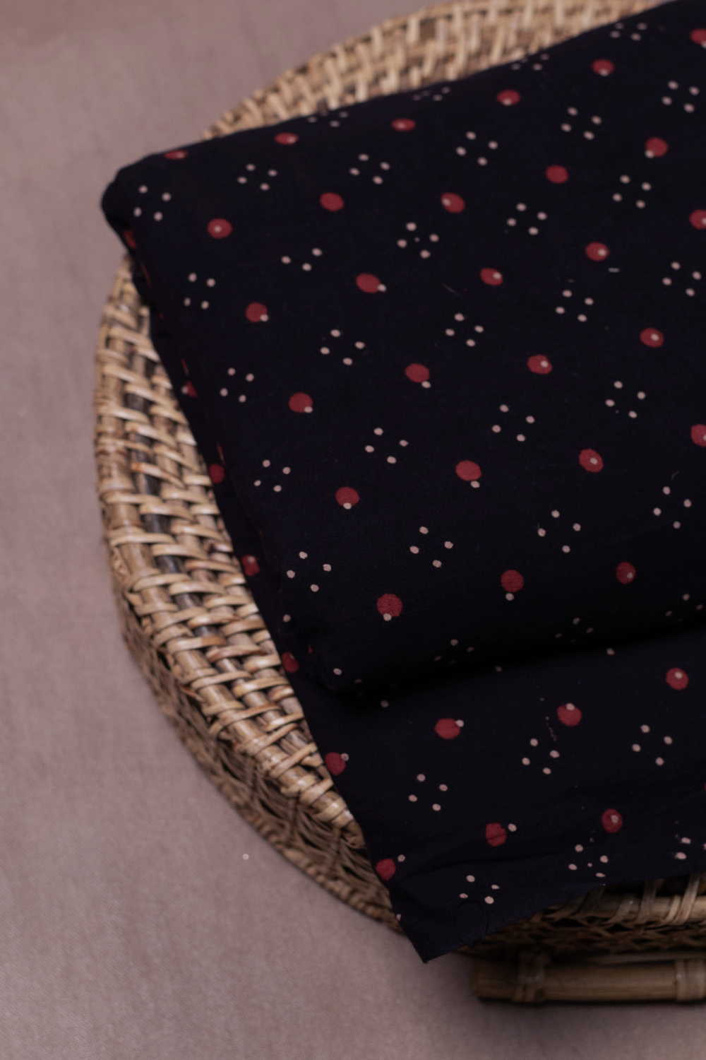 Black Ajrak Print Fabrics - Matkatus 