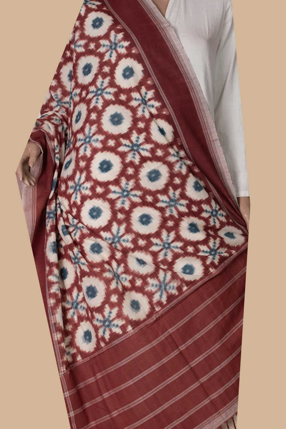 Ikat Cotton Dupatta - Matkatus 