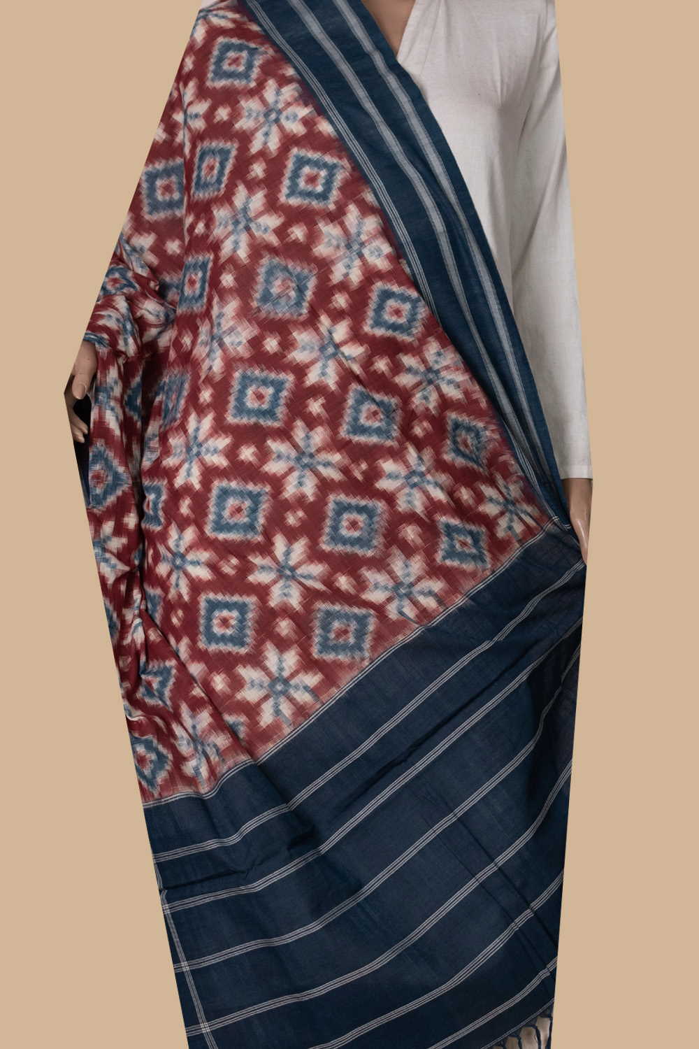 Ikat Cotton Dupatta - Matkatus 