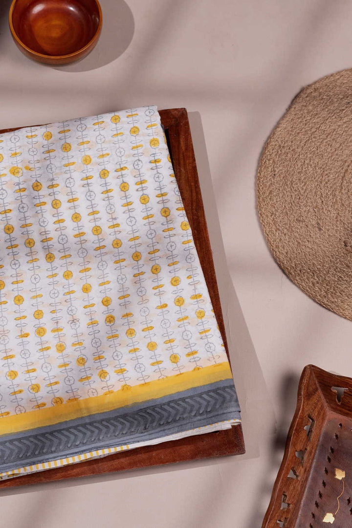 Block Printed Cotton Saree - Matkatus 