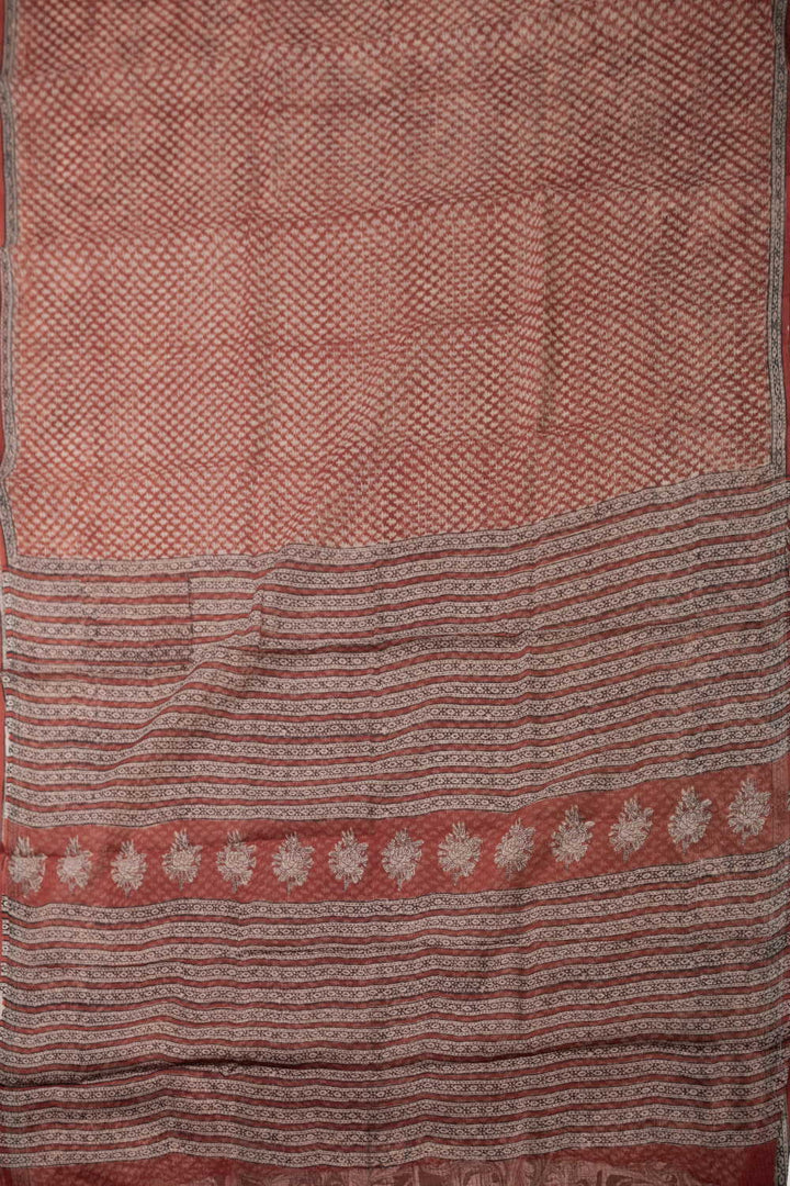 Block Printed Cotton Saree - Matkatus 