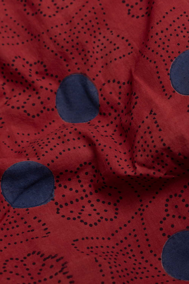 Maroon with Dense Pattern Ajrak Cotton Fabric