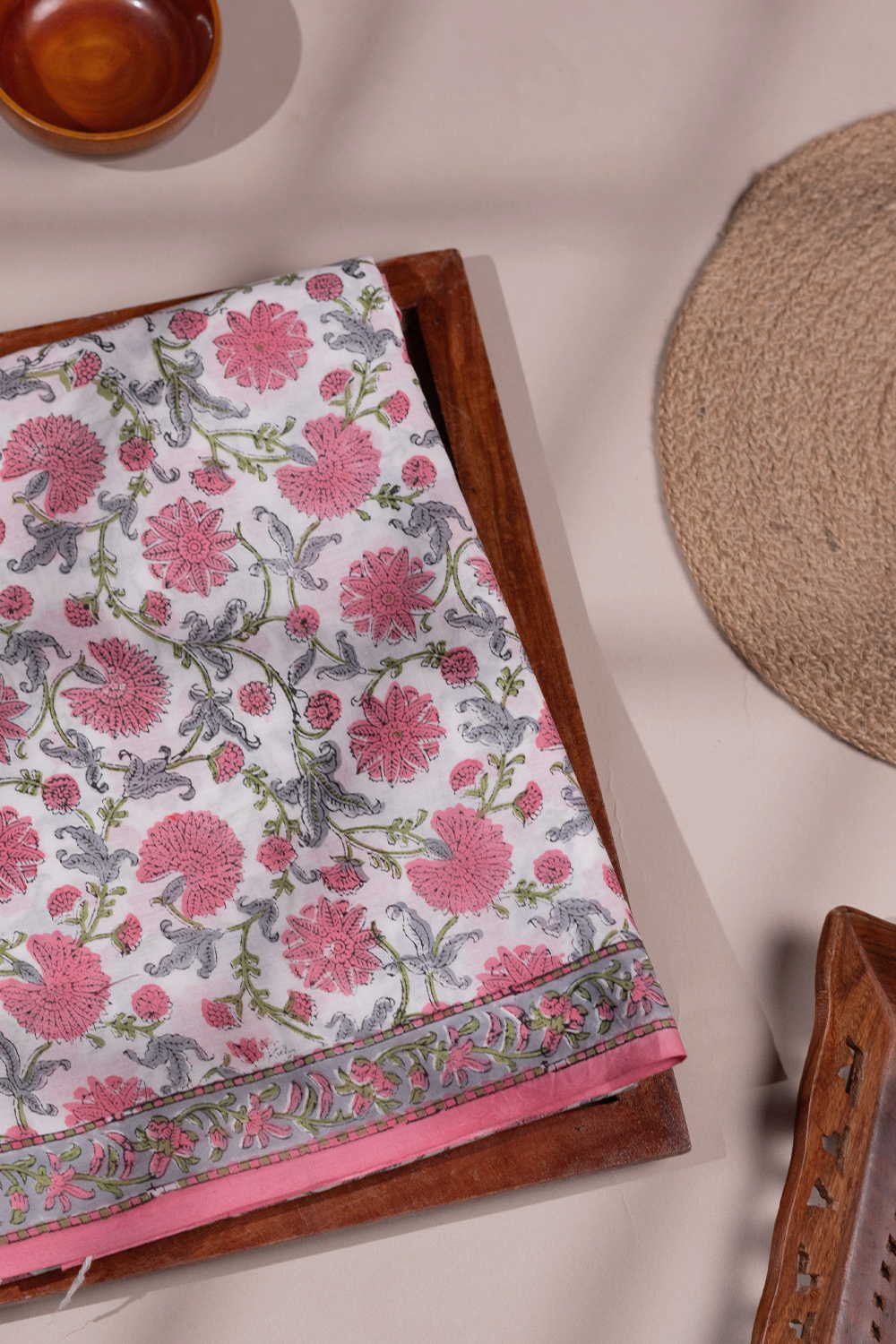 Block Printed Cotton Saree - Matkatus 