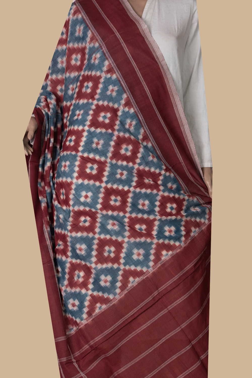 Ikat Cotton Dupatta - Matkatus 