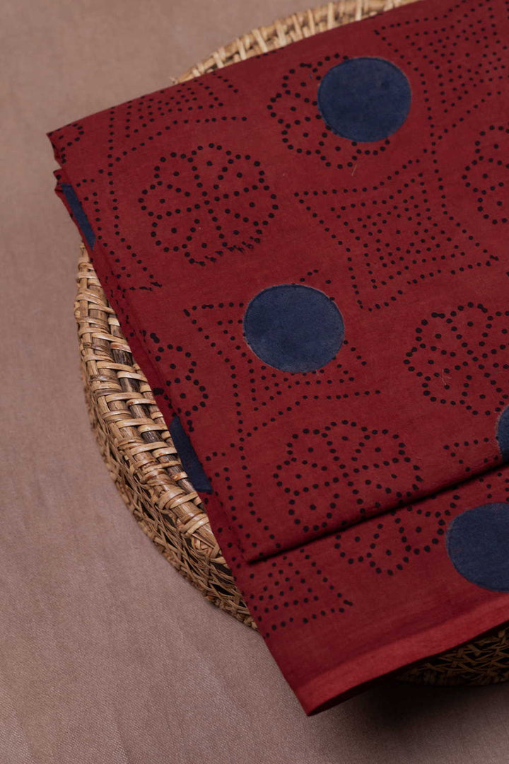 Maroon with Dense Pattern Ajrak Cotton Fabric