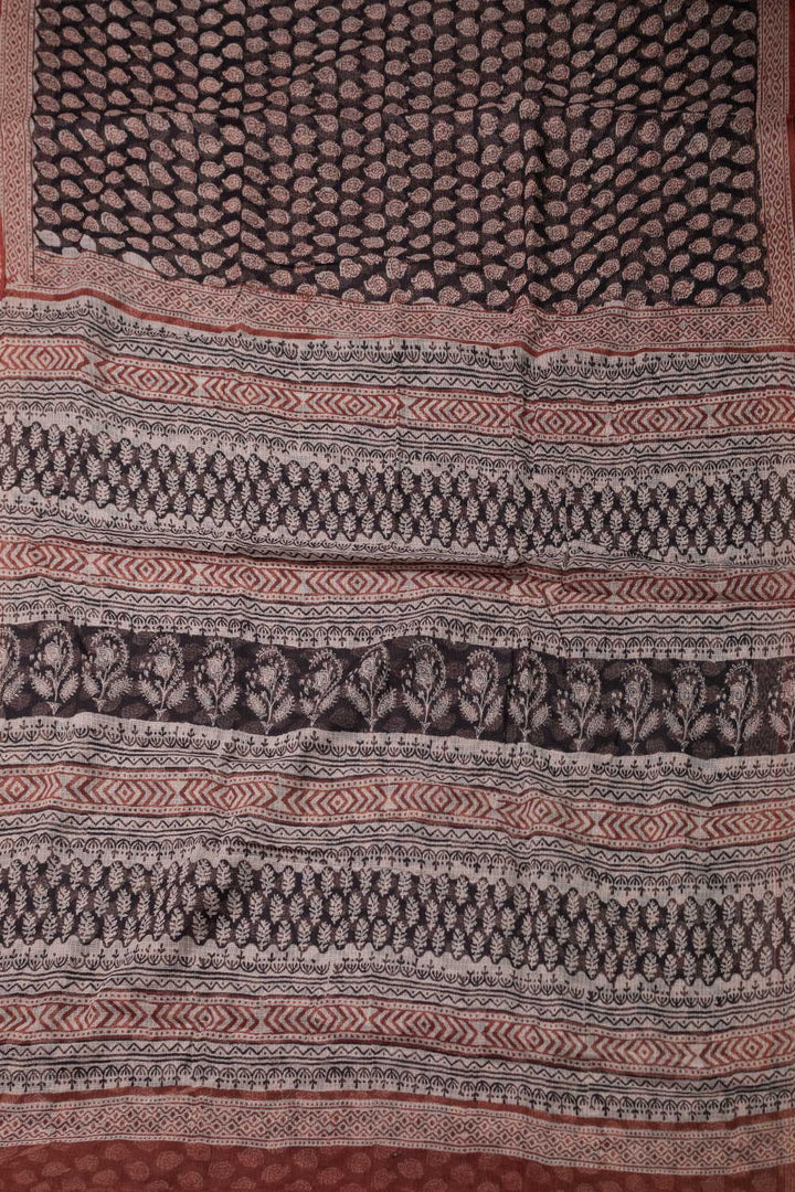 Block Printed Cotton Saree - Matkatus 