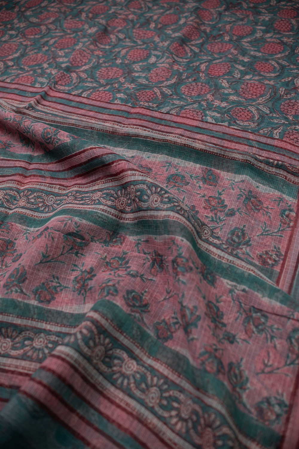 Block Printed Cotton Saree - Matkatus 