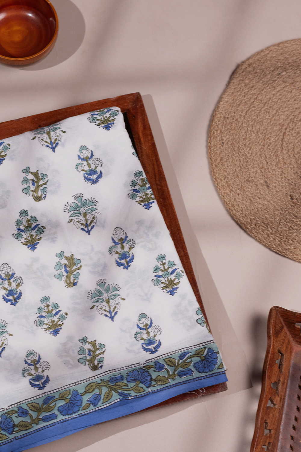 Block Printed Cotton Saree - Matkatus 
