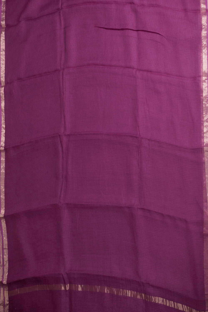 Pink Kota Cotton saree with Gold Zari Border