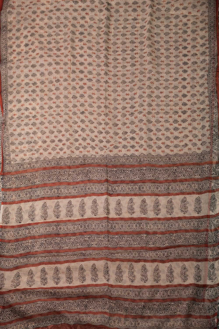 Block Printed Cotton Saree - Matkatus 