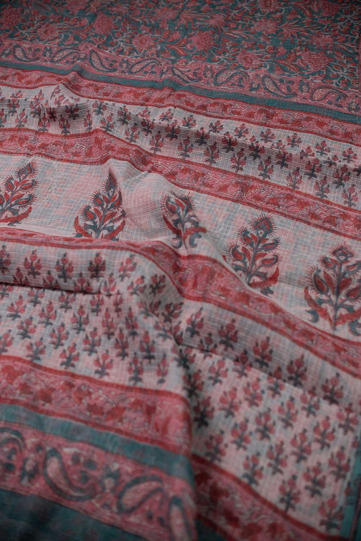 Block Printed Cotton Saree - Matkatus 