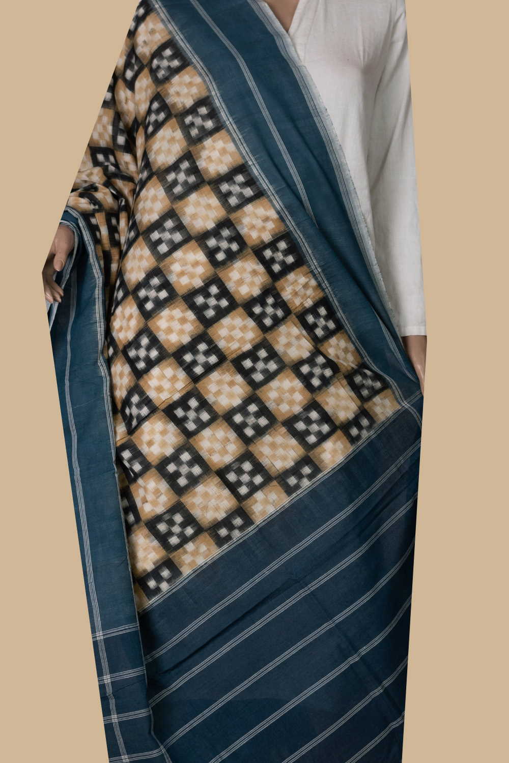 Ikat Cotton Dupatta - Matkatus 