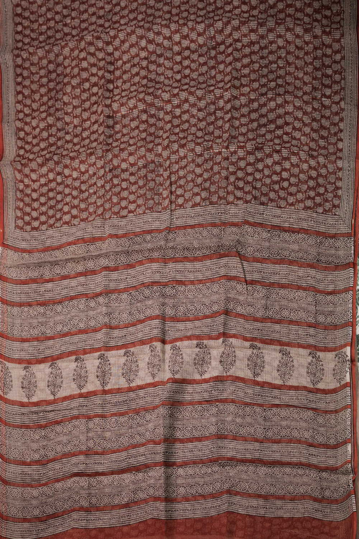 Block Printed Cotton Saree - Matkatus 