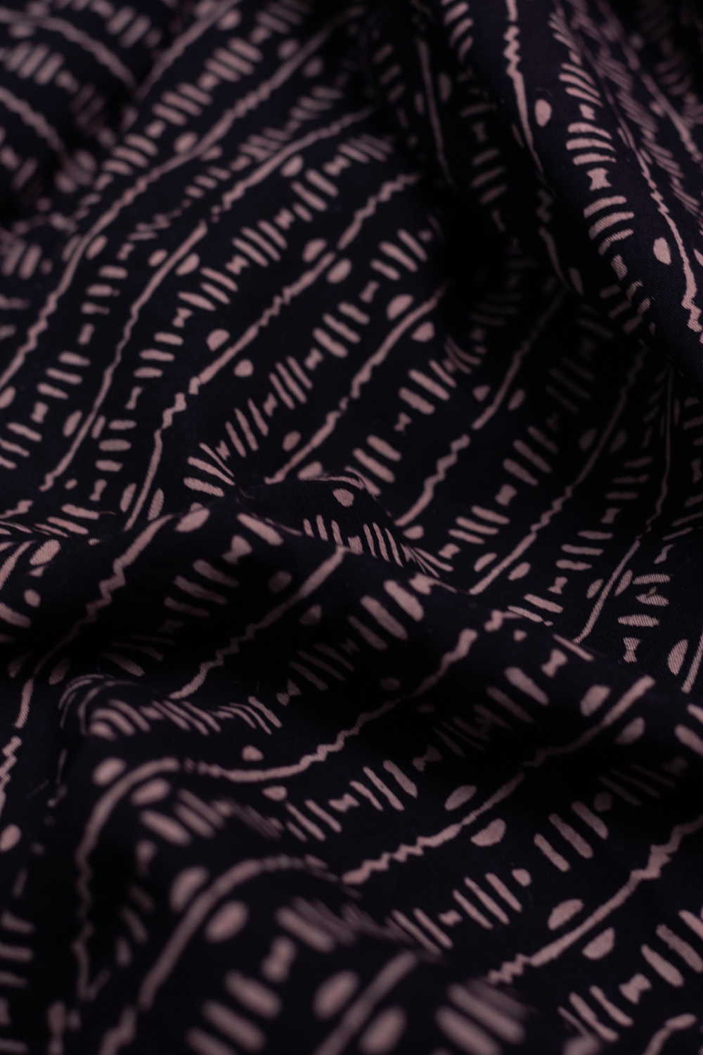Black Ajrak Print Fabrics - Matkatus 