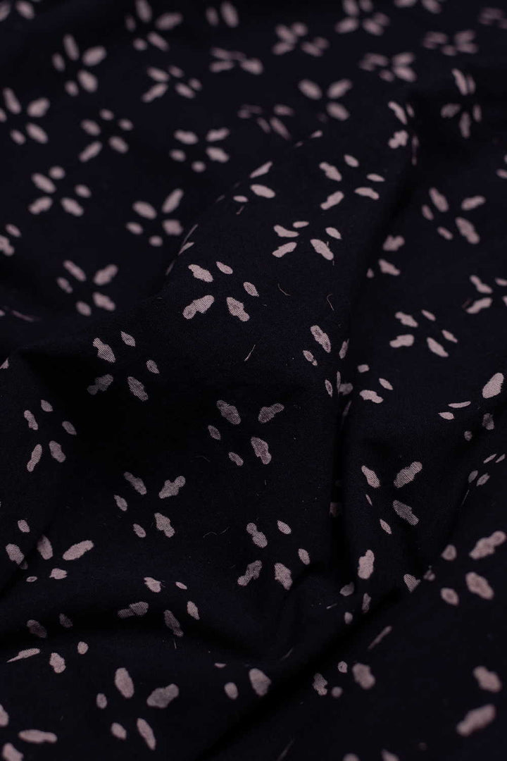 Black Ajrak Print Fabrics - Matkatus 