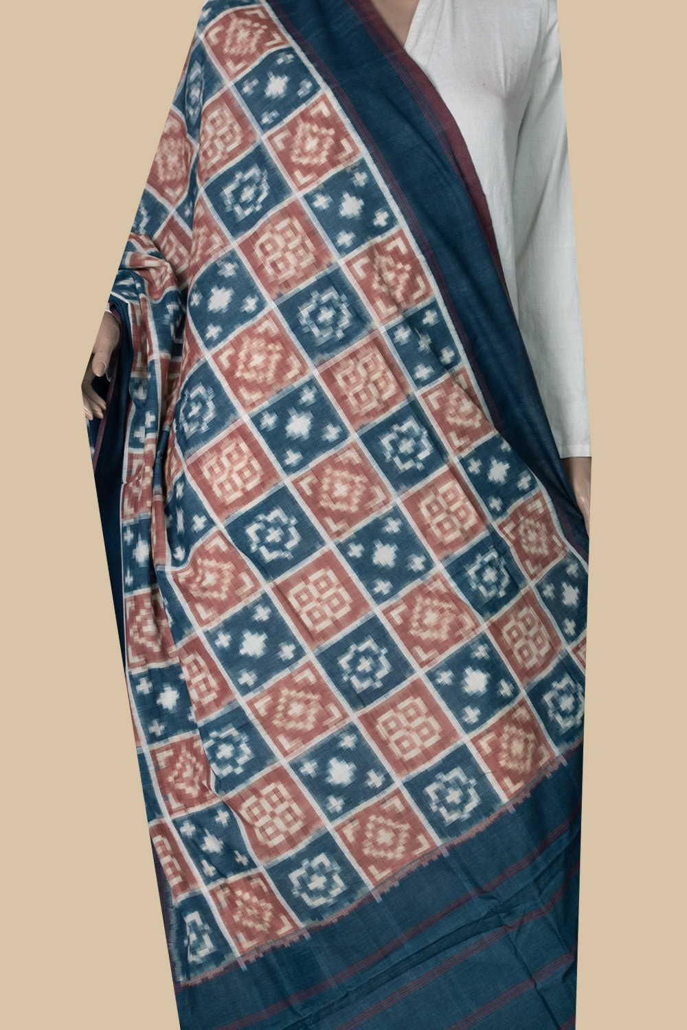 Ikat Cotton Dupatta - Matkatus 