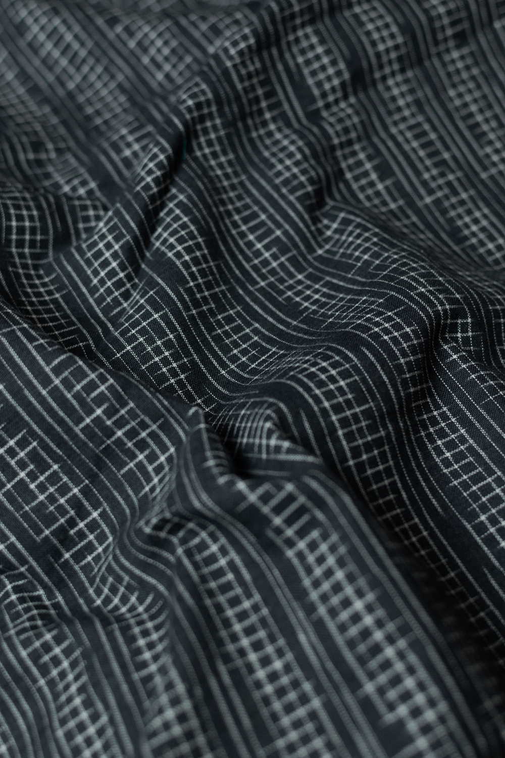 Light Black Ikat Cotton Fabric