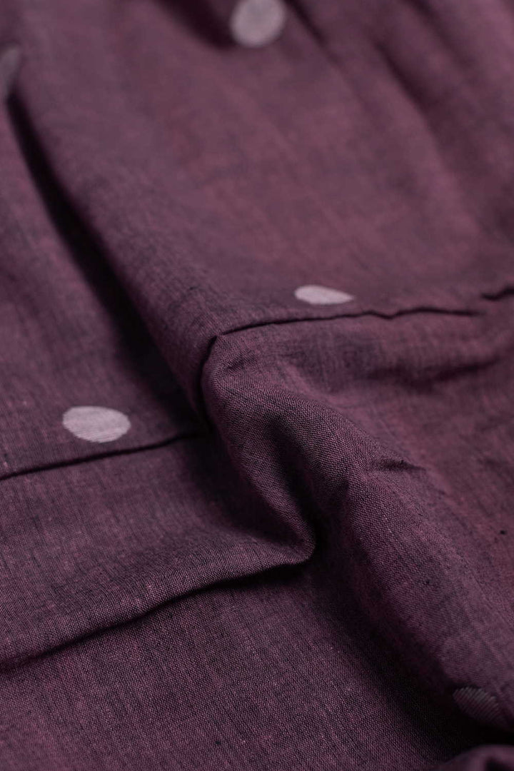 Mauve Rust Purple Jamdani Cotton Fabric
