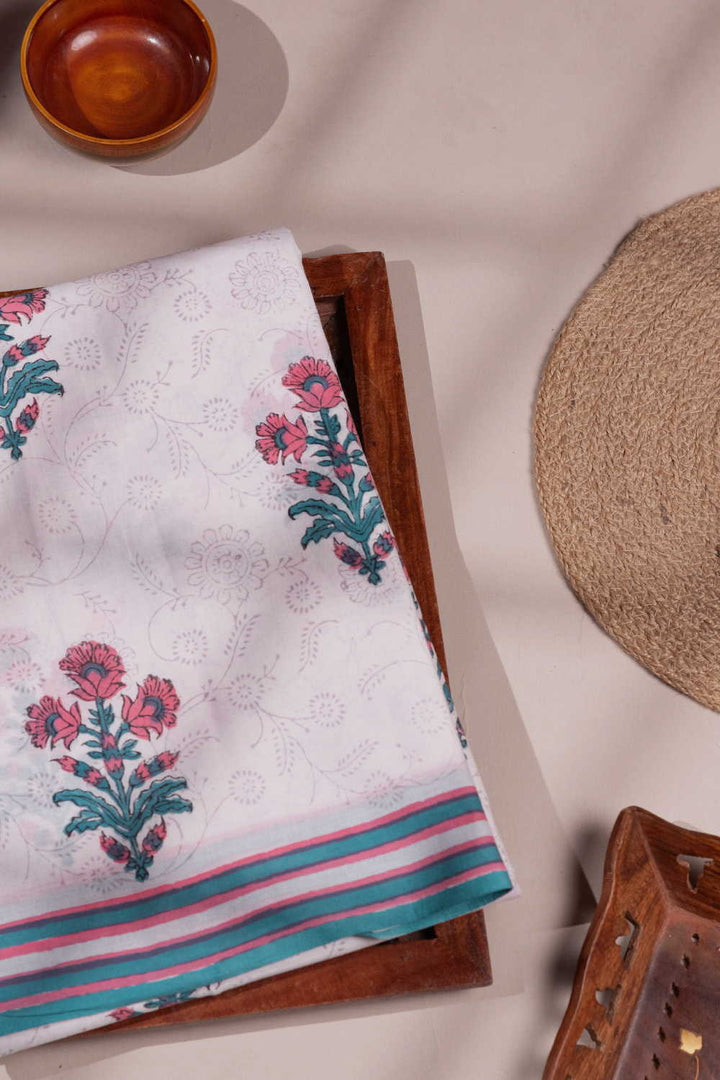 Block Printed Cotton Saree - Matkatus 