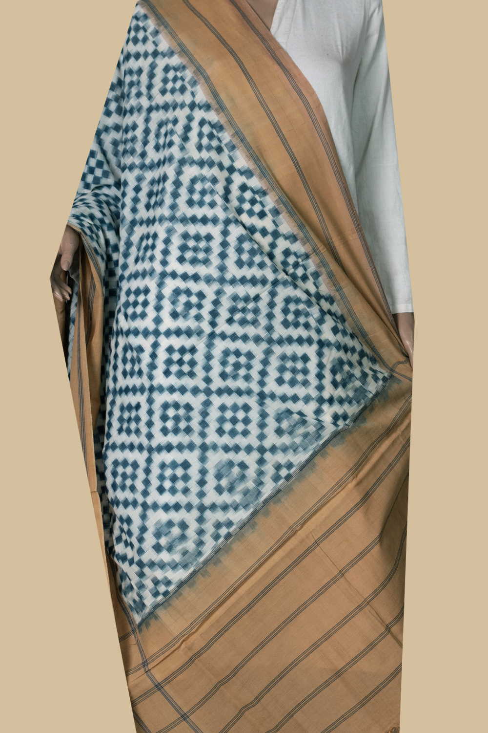 Ikat Cotton Dupatta - Matkatus 
