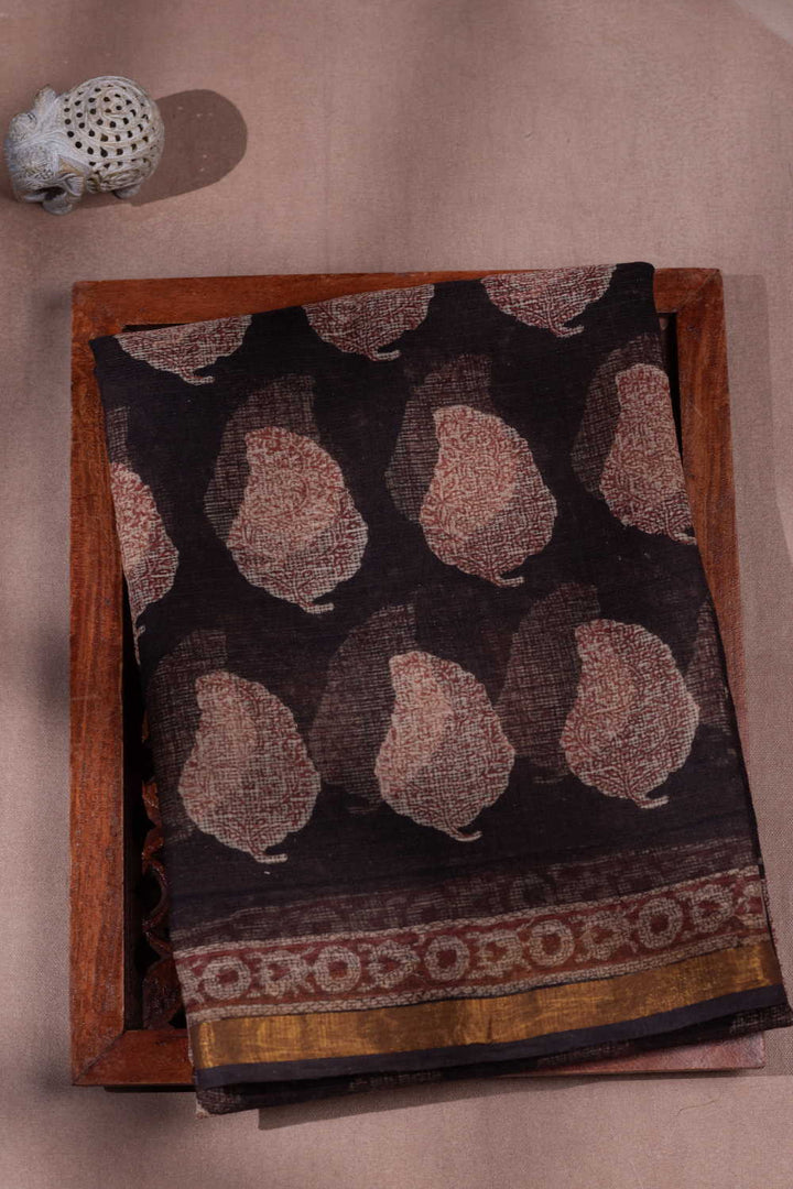 Block Printed Cotton Saree - Matkatus 