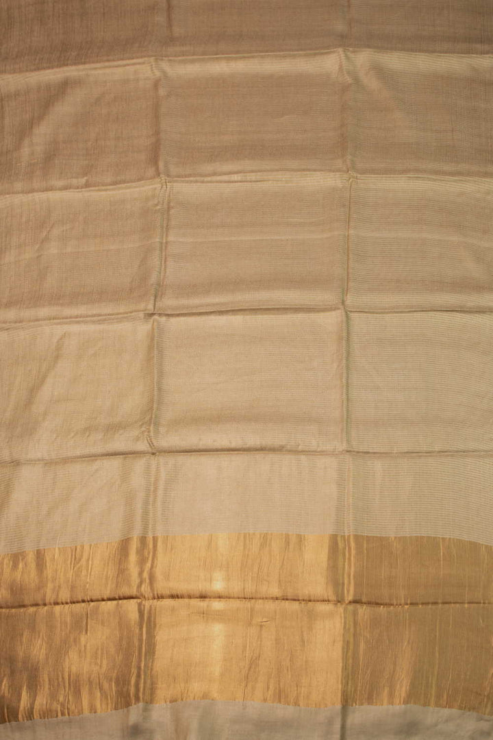 Golden Green Tussar Silk saree