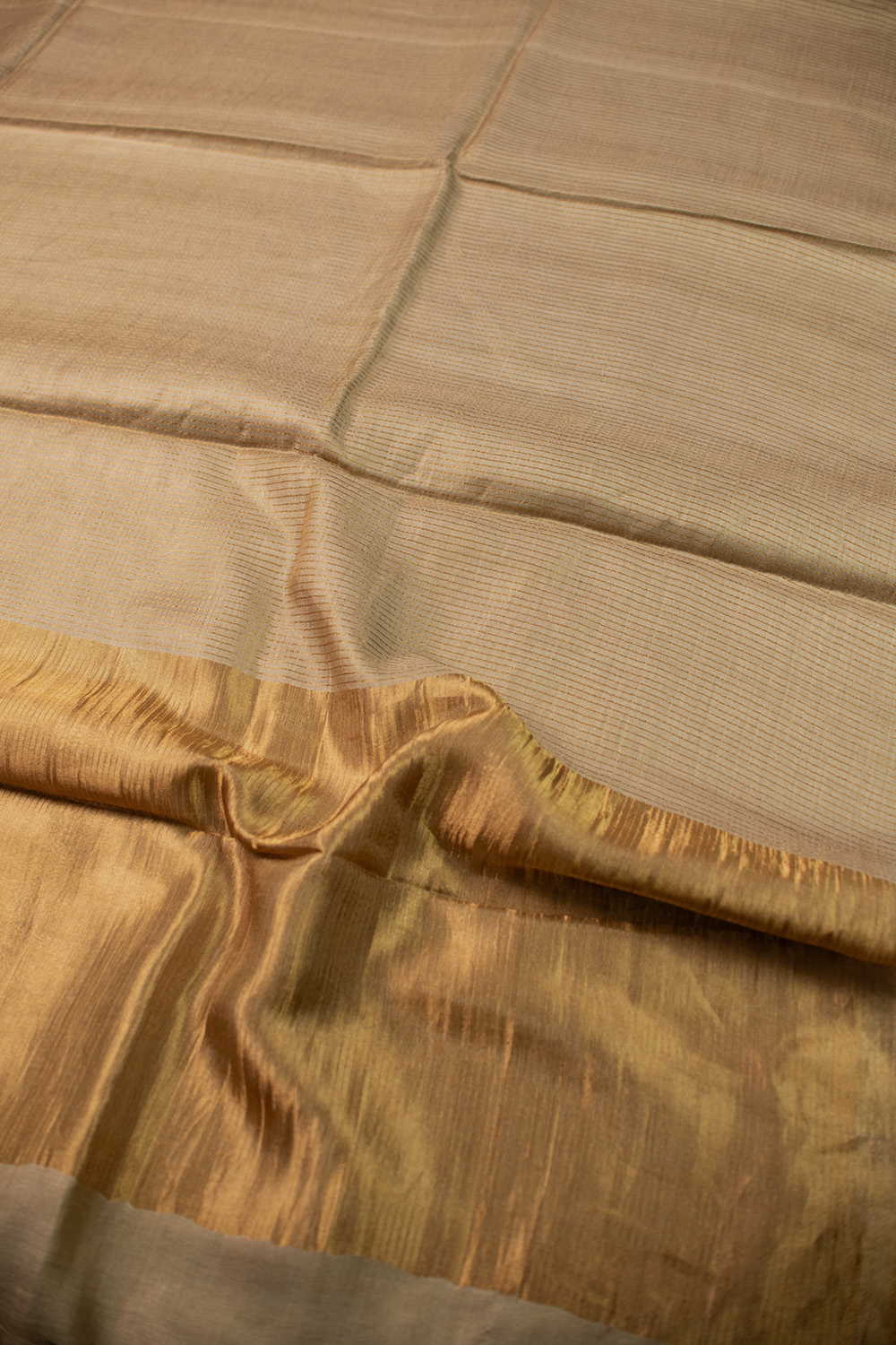 Golden Green Tussar Silk saree