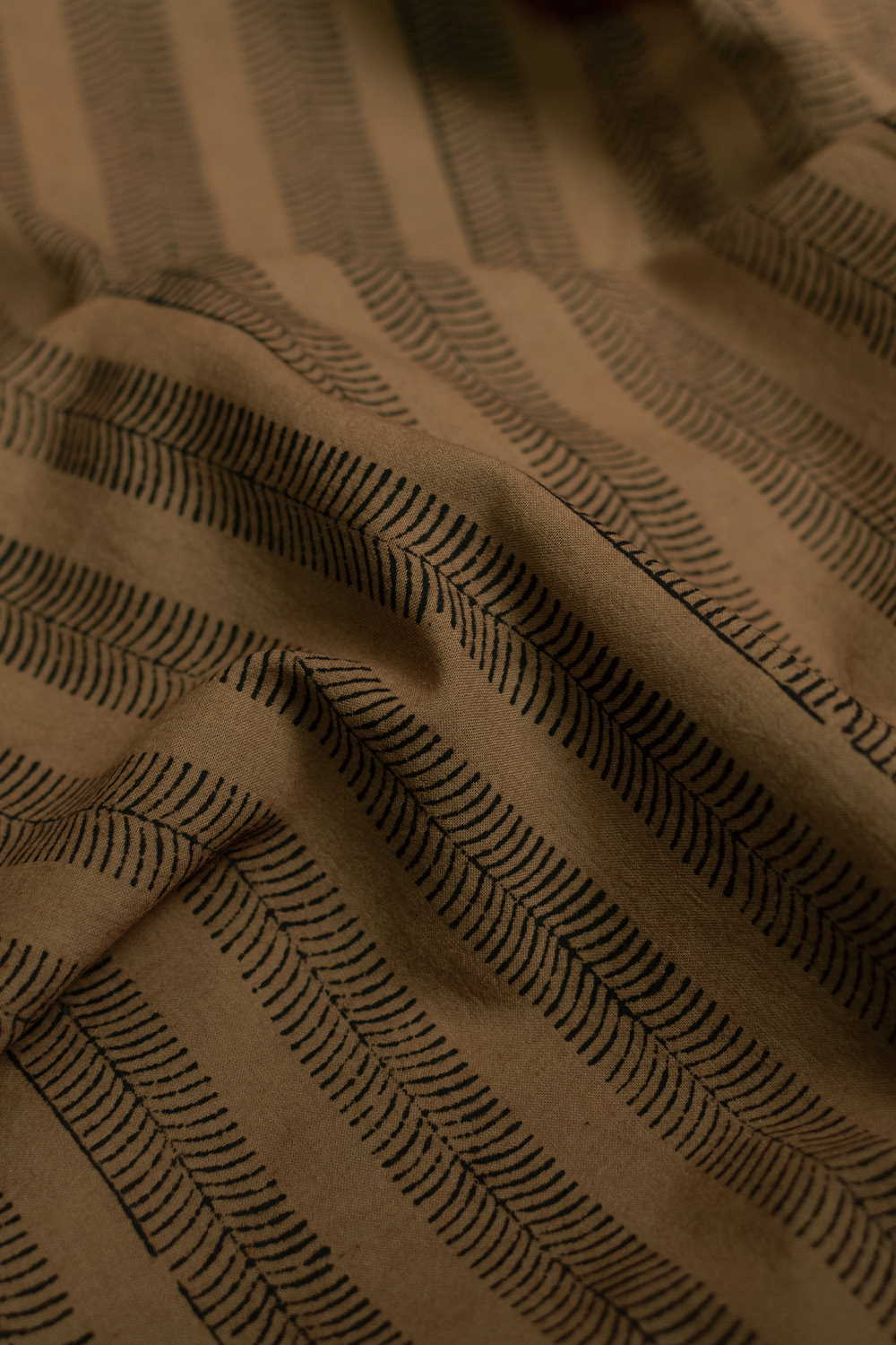 Patterned on Beige Bagh Cotton Fabric - 1.4m