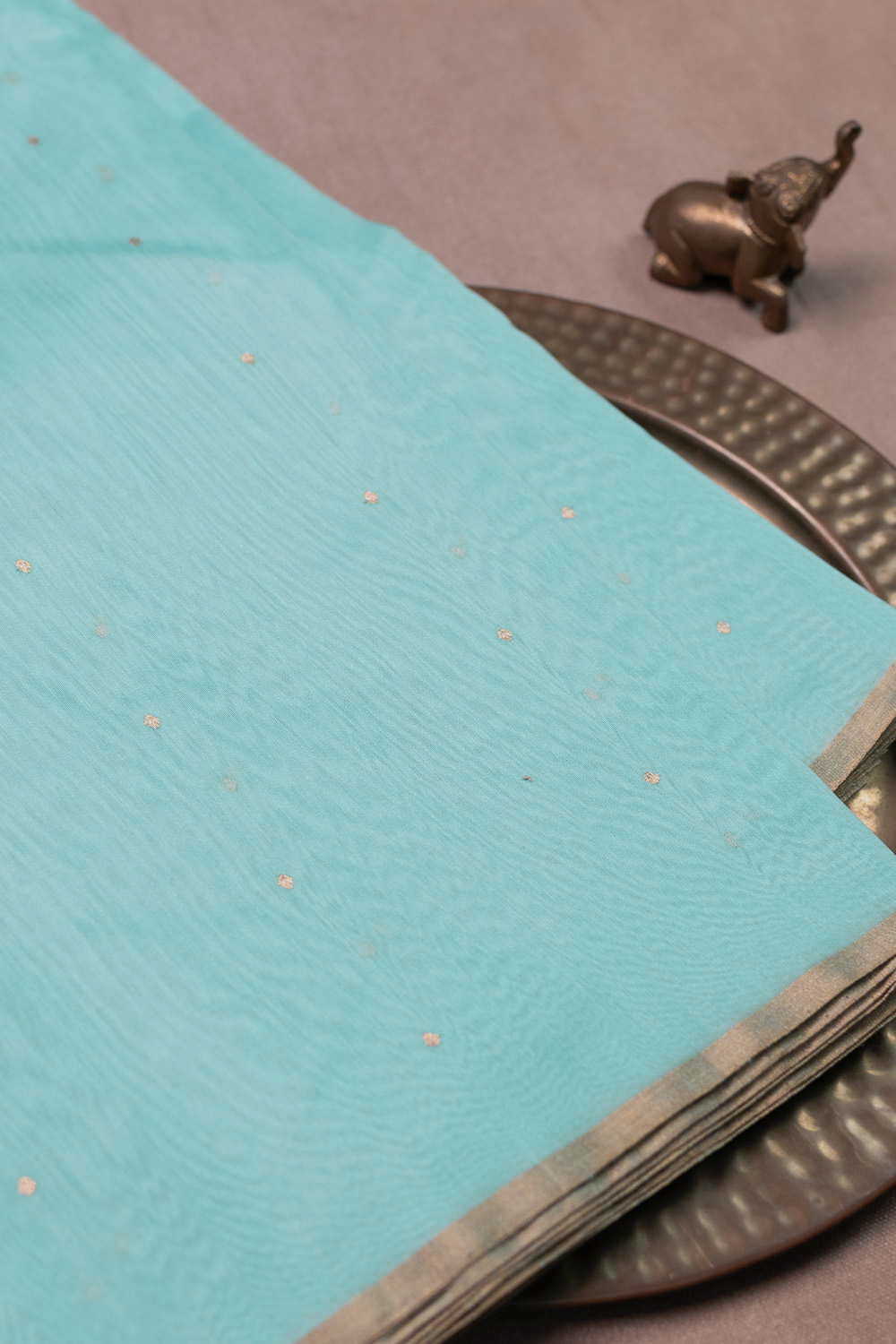 Sky Blue Chanderi Silk Cotton Fabric - 1.7m