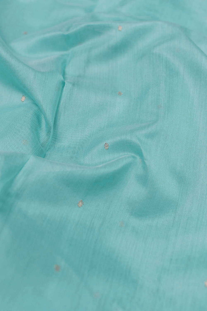 Sky Blue Chanderi Silk Cotton Fabric - 1.7m