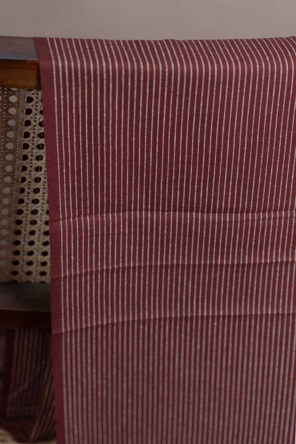 Rib Stripe - Brown Yarn Dyed Ribbed Cotton Fabric