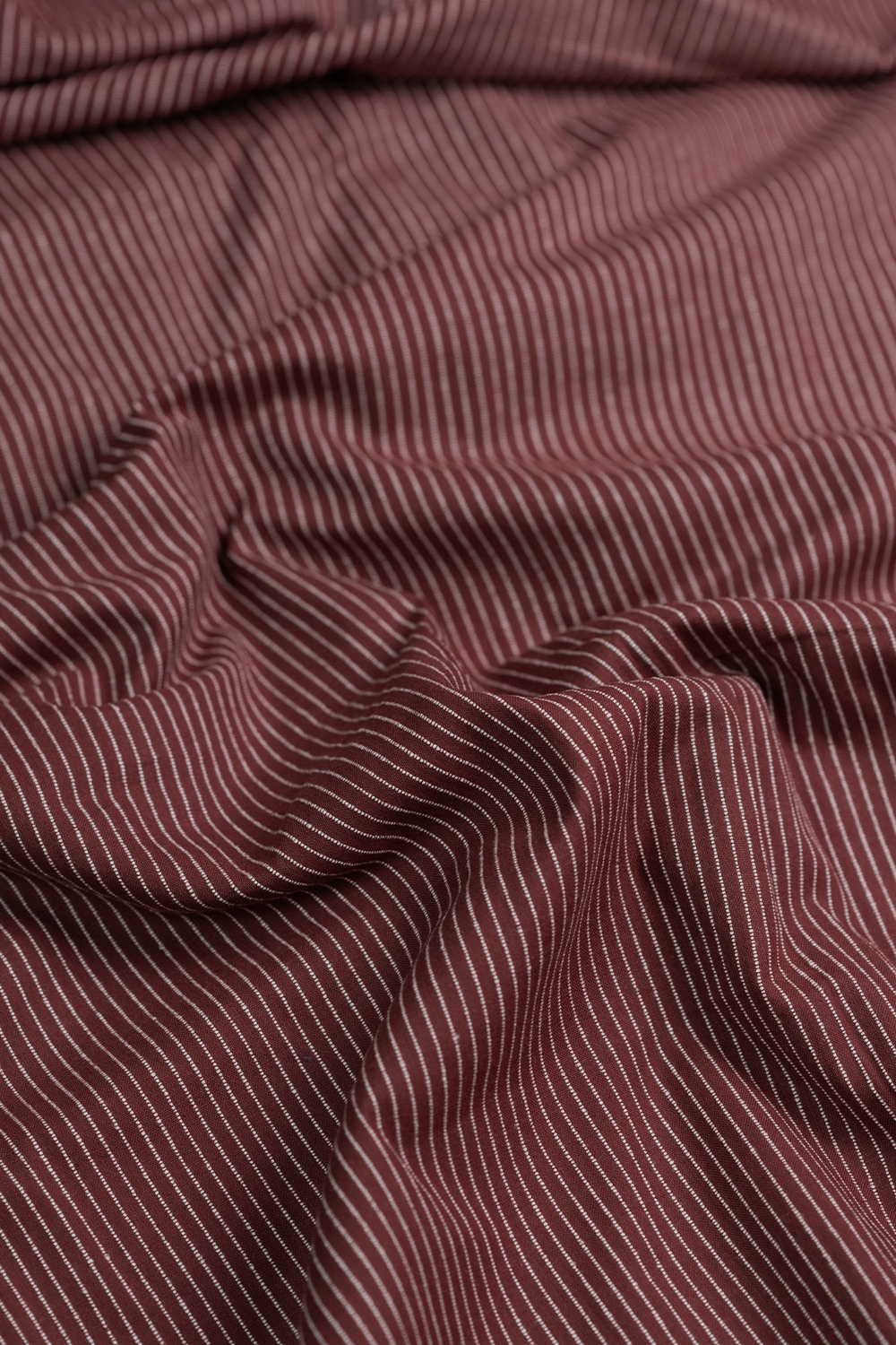 Rib Stripe - Brown Yarn Dyed Ribbed Cotton Fabric