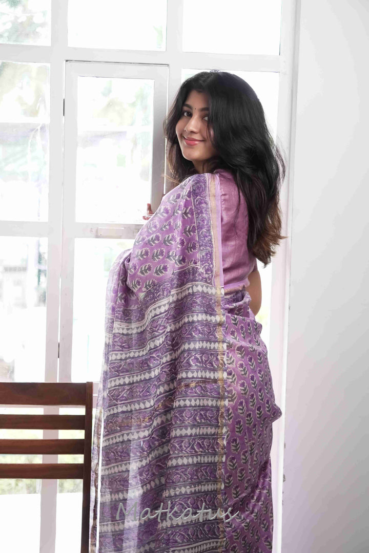 Block Printed Saree-Matkatus 
