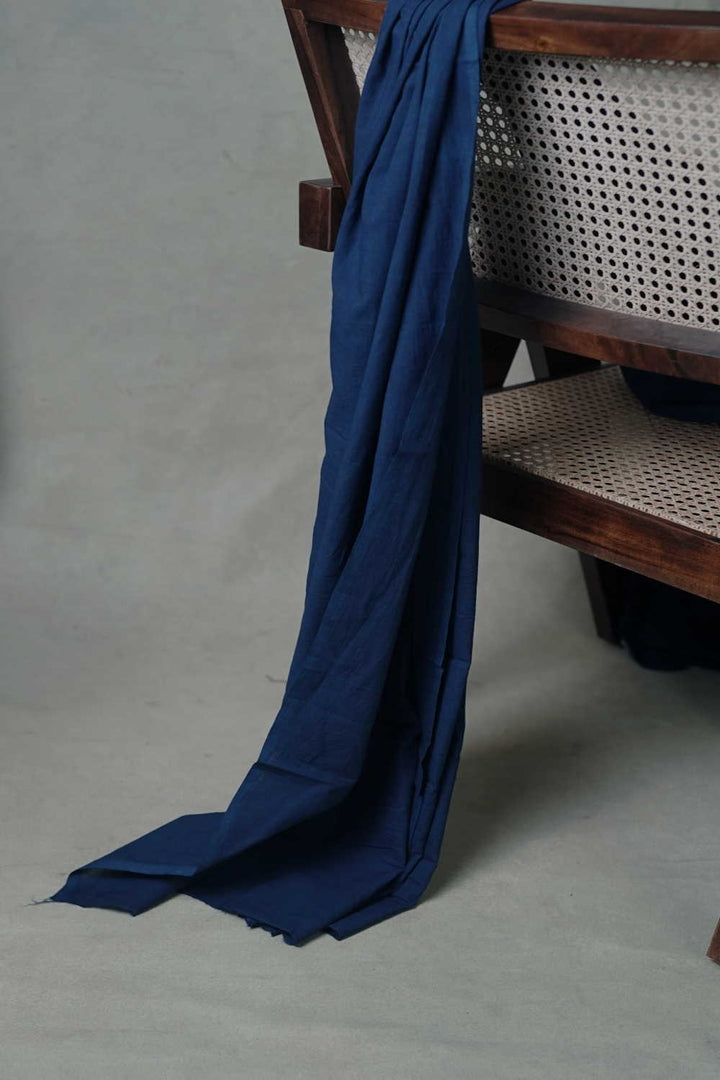 Indigo Plain Dabu Cotton Fabric - 0.5m