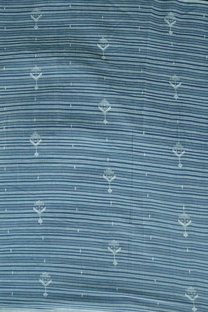 Stripe & Butta Jamdani Cotton Fabric