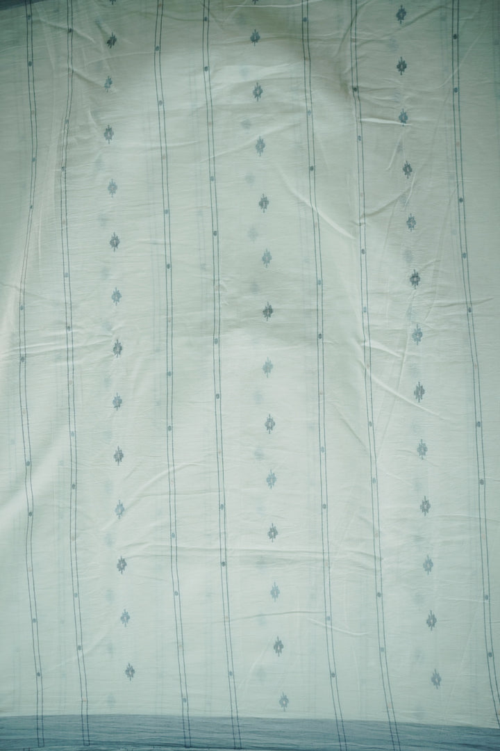 Off-White with Butta Jamdani Cotton Fabric