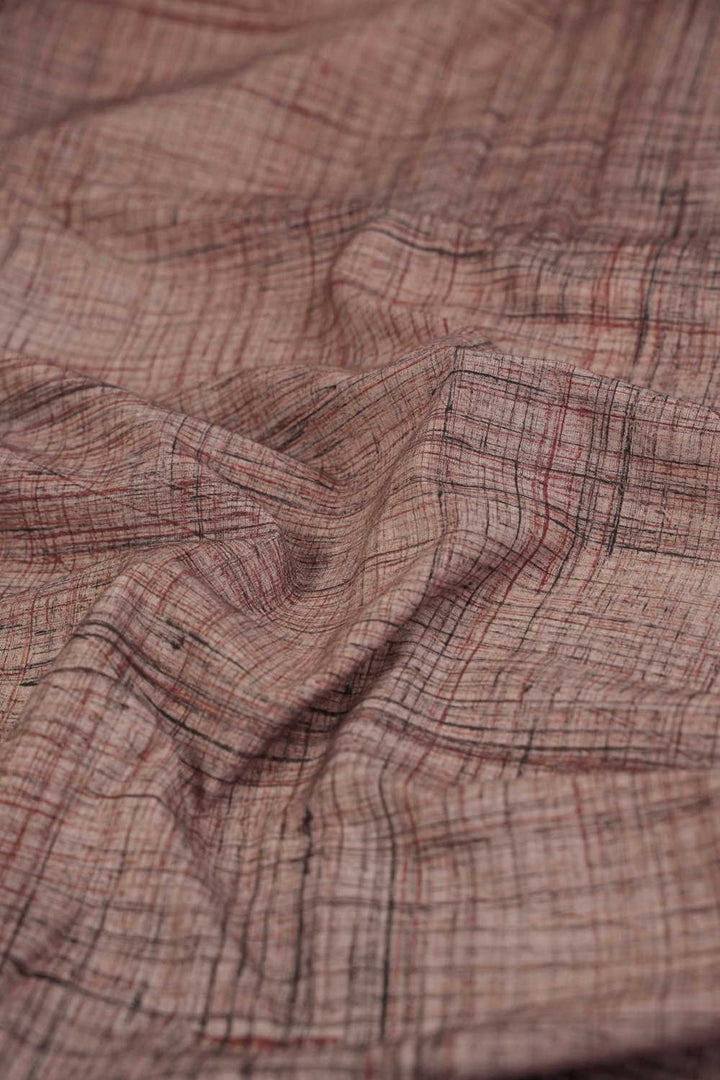 Beige Ajrak Cotton Fabric - 0.6m