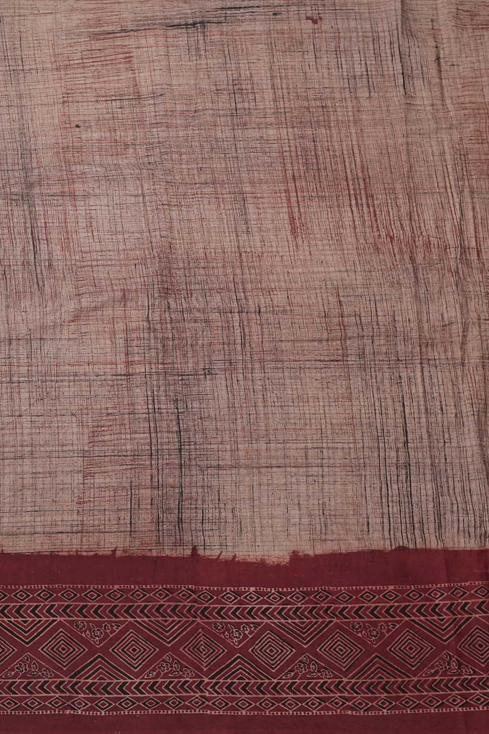 Beige Ajrak Cotton Fabric - 0.6m
