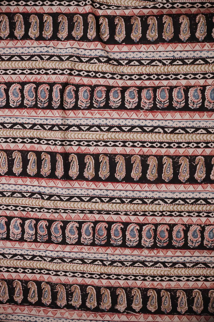 Paisley Patterned Printed kalamkari Cotton Fabric - 2.5m
