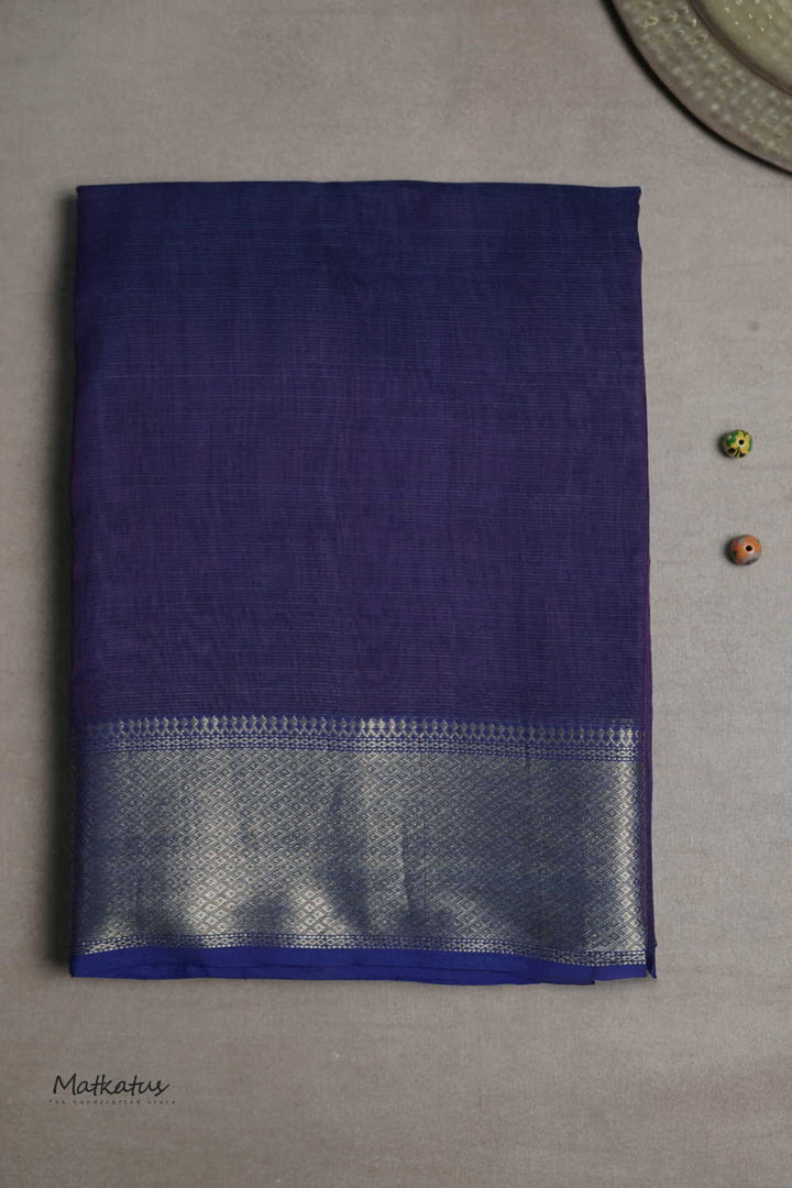 Twin Shaded Blue Maheshwari Silk Cotton saree