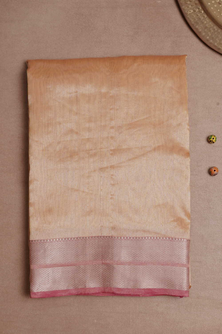 Tacao Orange Handwoven Tissue Maheshwari saree