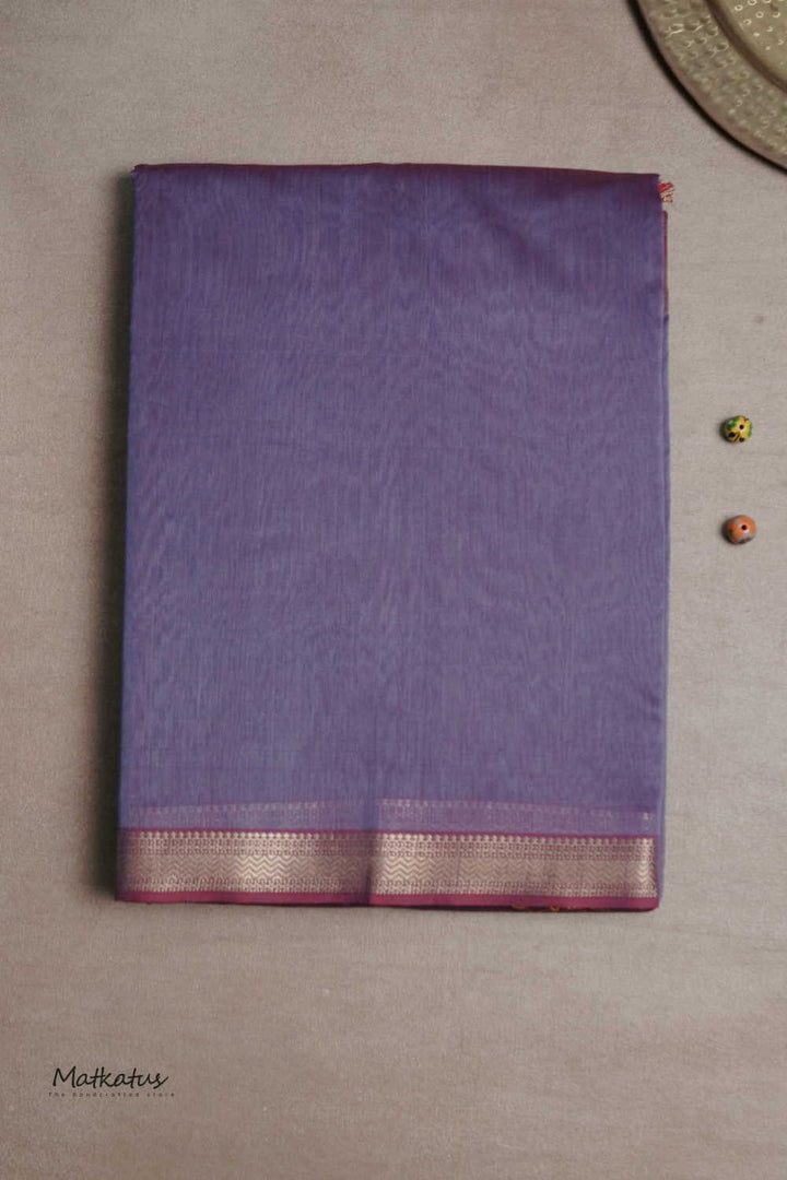 Plain Purple Handwoven Maheshwari saree