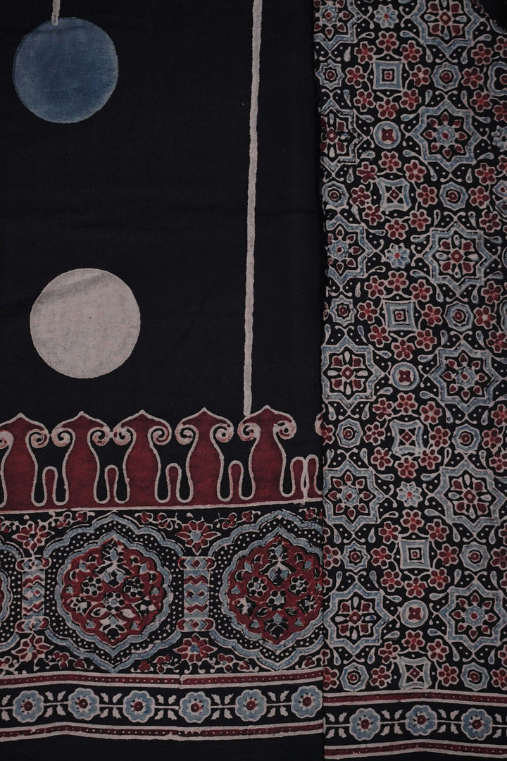Ajrak Print Sarees-Matkatus 