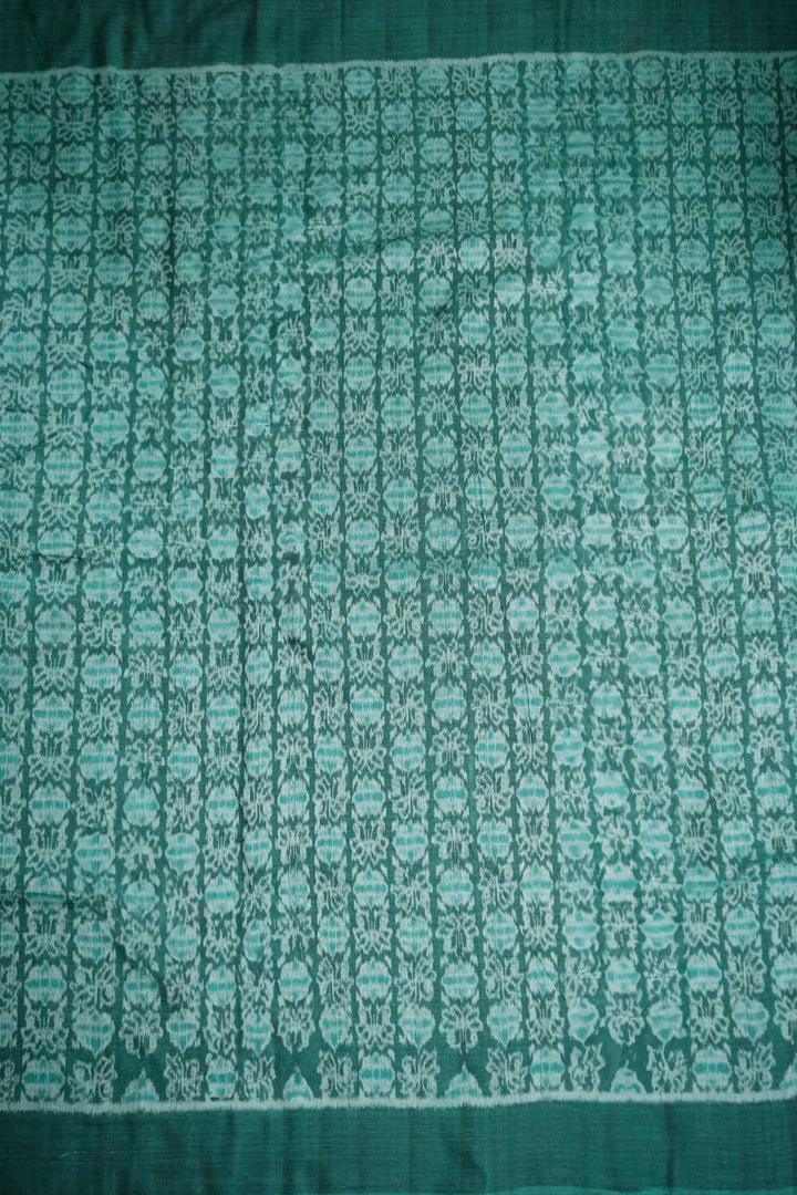 Green Orissa Ikat Cotton Fabric
