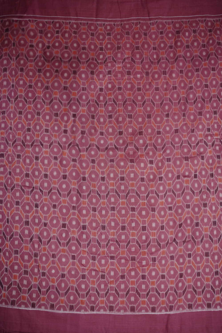 Rust Pink Orissa Ikat Cotton Fabric