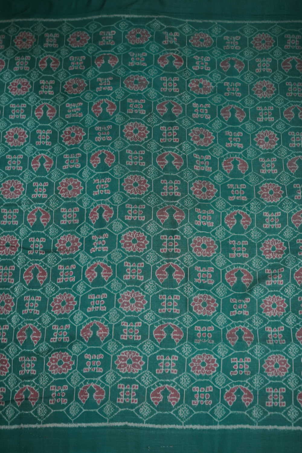 Pine Green Orissa Ikat Cotton Fabric