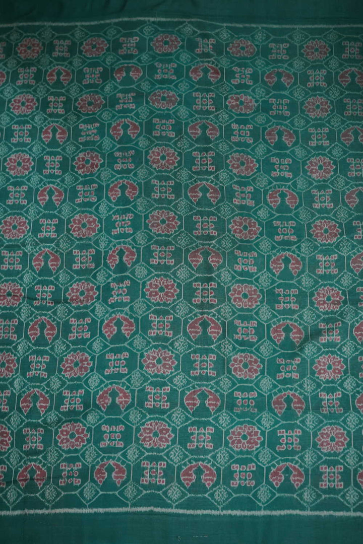 Pine Green Orissa Ikat Cotton Fabric