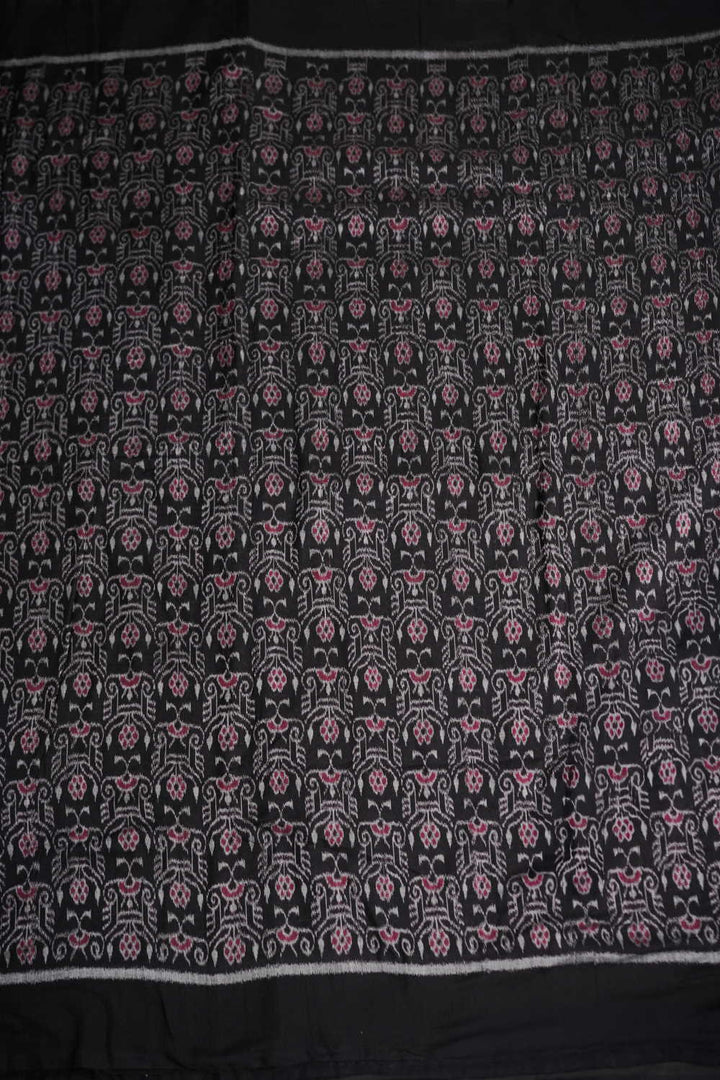 Black Orissa Ikat Cotton Fabric